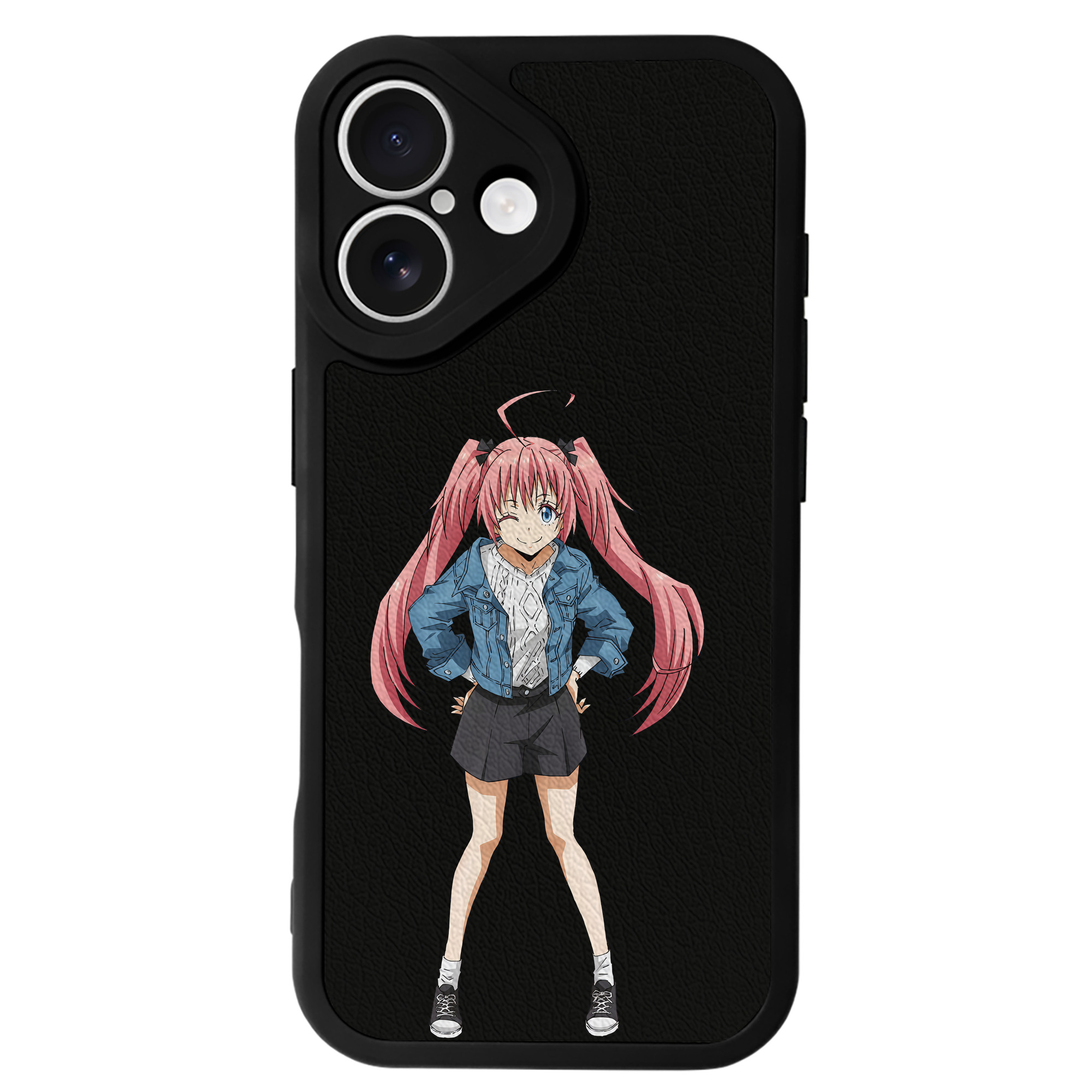（画像用） 転スラ Regarding Reincarnated to Slime 【iPhone 16シリーズ対応】シリコンスマホケース（レザー調） 材質：シリコン